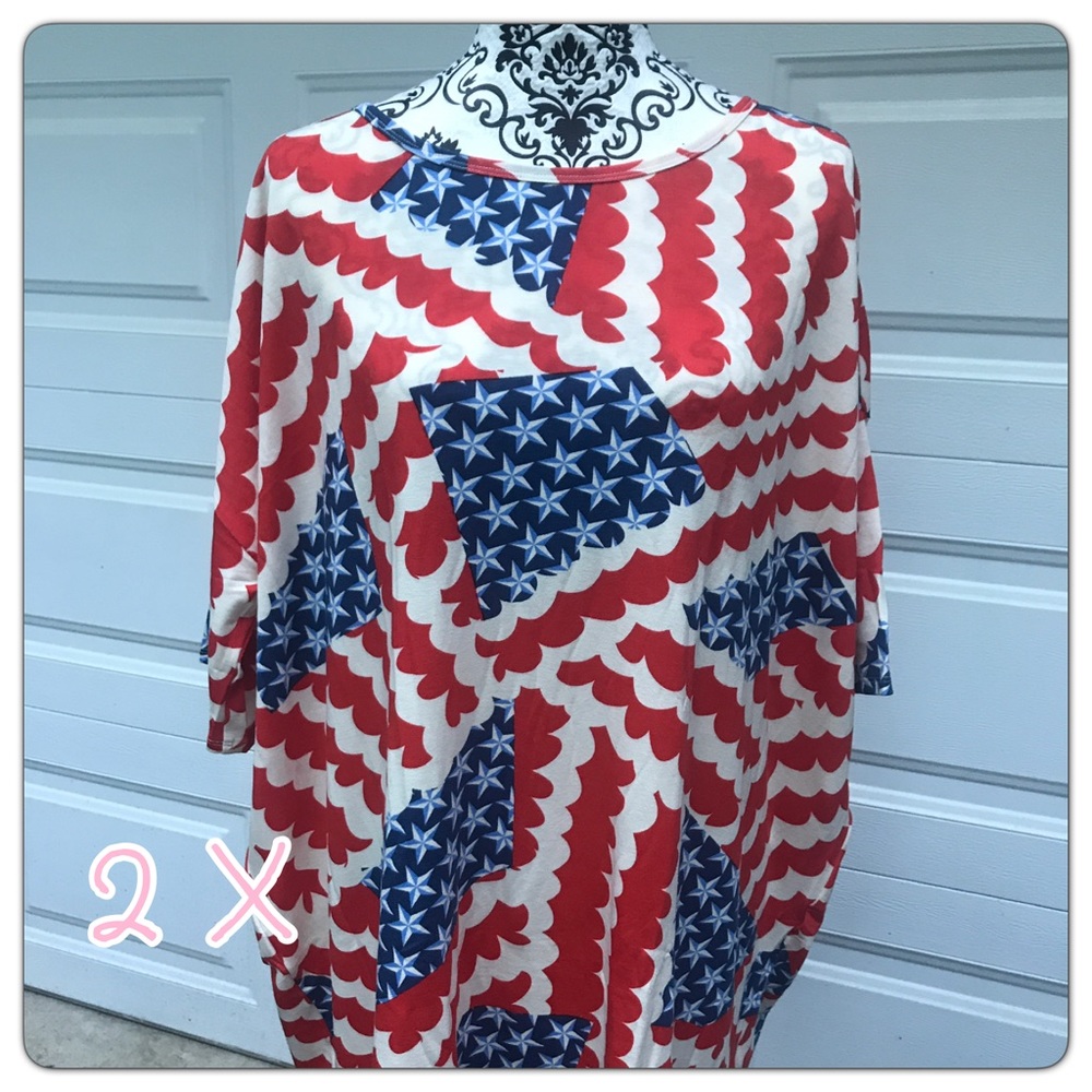 Lularoe 2017 Americana 2X Irma Abstract Flag